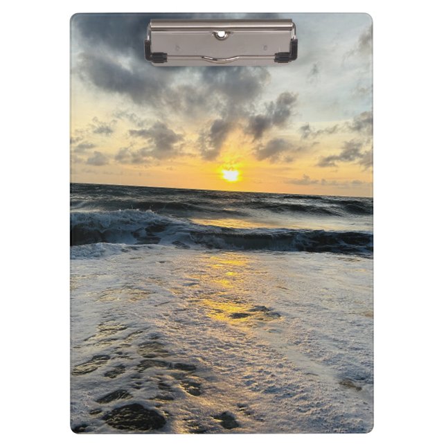Pranchetas Crie a sua foto: nascer do sol da praia simples (Frente)