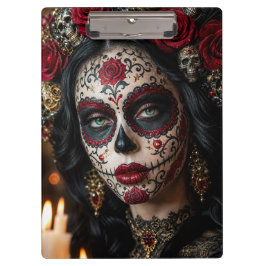 Pranchetas Crimson Rose Calavera – Dia de Finados Elegante
