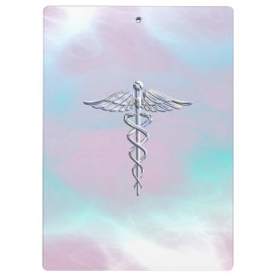 Pranchetas Cromo Como Caduceus Símbolo Médico Mãe Pérola D