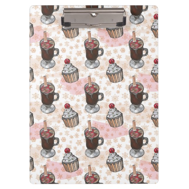 Pranchetas Cupcake de natal de aquarela desenhado (Frente)