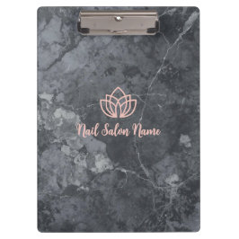 Pranchetas Custom Grey Marbel Nail Salon Clipboard with Logo