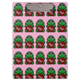 Pranchetas Custom Love You Kawaii Frog Heart Gift