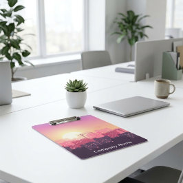 Pranchetas Custom Modern Construction City Sunset Clipboard