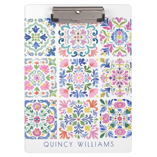 Pranchetas Custom Name Tile Mosaic  (Frente)