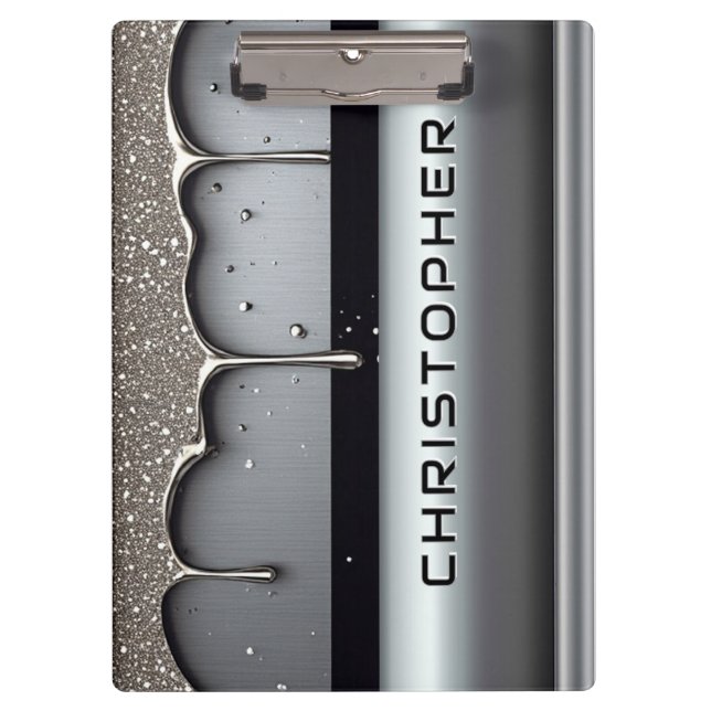 Pranchetas Custom Name With Dripping Liquid Metal (Frente)