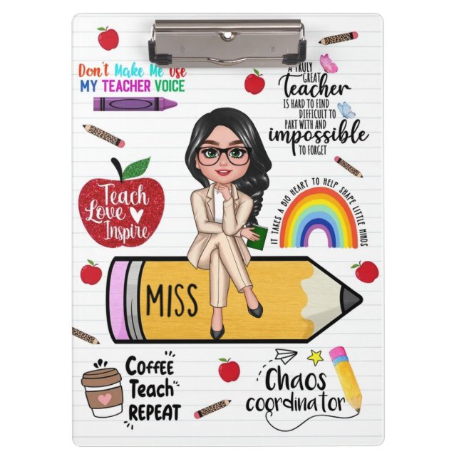 Pranchetas Custom Teacher Clipboard – Back to School Gift (Frente)