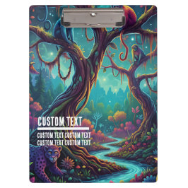 Pranchetas Custom Text Magical Jungle Monkeys & Leopard