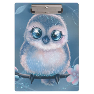 Pranchetas Cute Blue Owl Clipboard