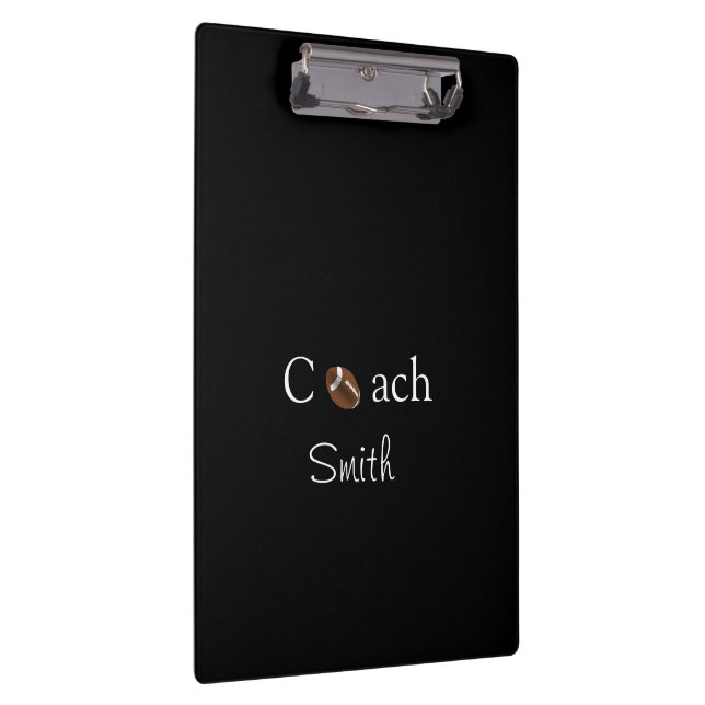 Pranchetas Cute Coach Football Sports Black Clipboard  (Direita)
