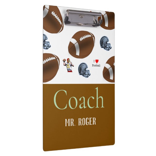 Pranchetas Cute Coach Football Sports Clipboard  (Direita)
