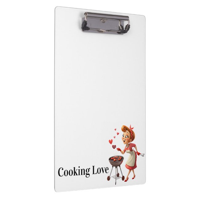 Pranchetas Cute Cooking Love Red Hearts Clipboard  (Direita)
