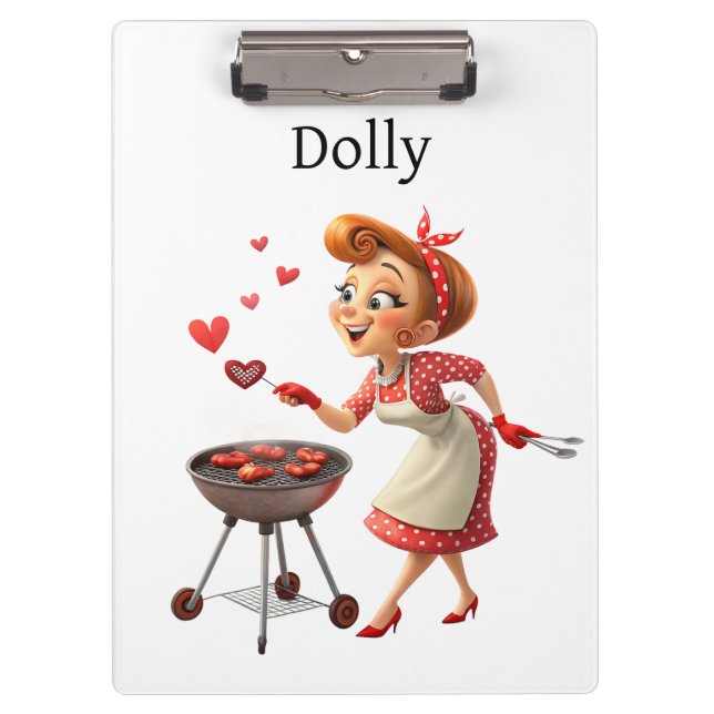 Pranchetas Cute Cooking Love Red Hearts Clipboard  (Frente)