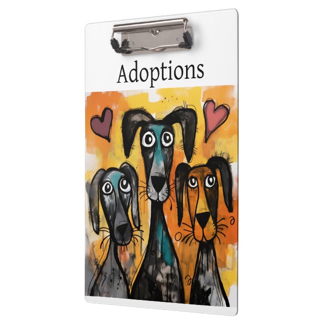 Pranchetas Cute Dog Love Red Hearts Clipboard  (Esquerda)