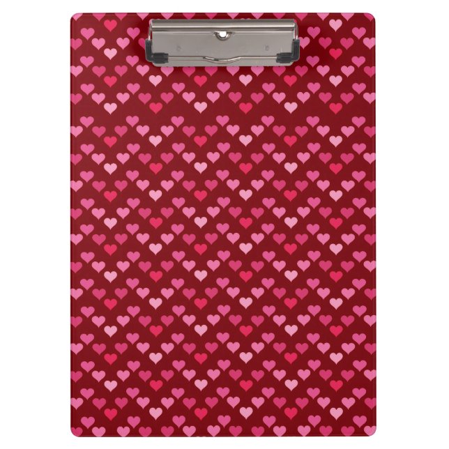 Pranchetas Cute Heart Pattern – Pink Girly Aesthetic Design (Frente)