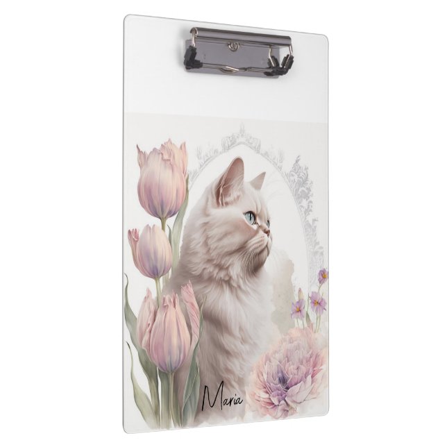 Pranchetas Cute Kitten Cats Floral Clipboard  (Direita)