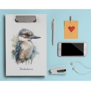 Pranchetas Cute Kookaburra em um galho personalizável