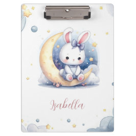 Pranchetas cute little bunny sitting on the moon 