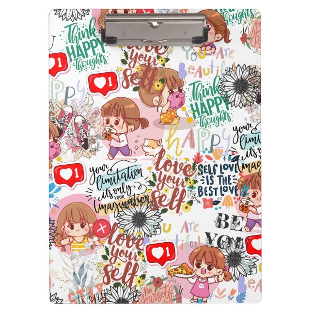 Pranchetas Cute Motivational – Positive Quote Kawaii  (Frente)