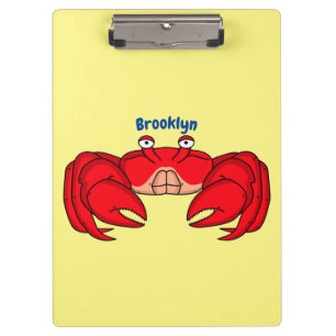 Pranchetas Cute red crab cartoon illustration