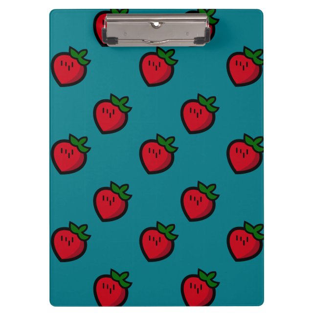 Pranchetas Cute Red Strawberry Pattern for Vegetarians (Frente)