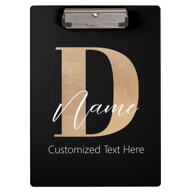 Pranchetas D & Name Iniciais Monogramados Modernos Personaliz (Frente)