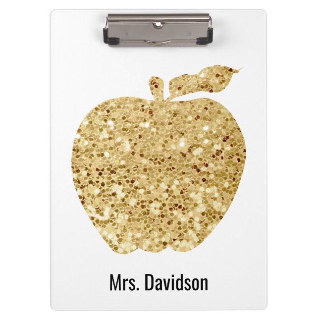 Pranchetas Da mesa de Apple Dourado personalizado professor (Frente)