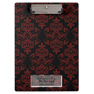 Pranchetas Damasco Preto Vermelho Chique Elegante Glam Person