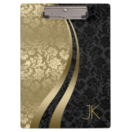 Pranchetas Damascos Florais Geométricos Pretos E Dourados