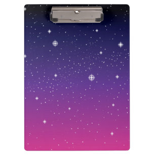 Pranchetas Dark Purple Starry Night Sky