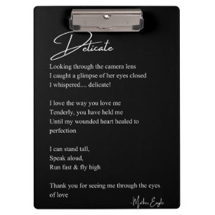 Pranchetas Decor de Poster de Arte de Poesia de Amor Delicado