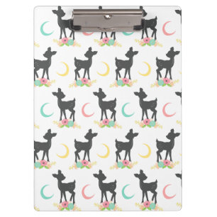 Pranchetas Deer Pattern, Baby Deer, Boho, Flores, Lua