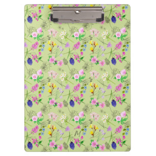 Pranchetas Delicar flores silvestres de aquarela em verde