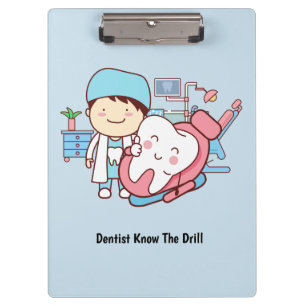Pranchetas Dentista animado com dente