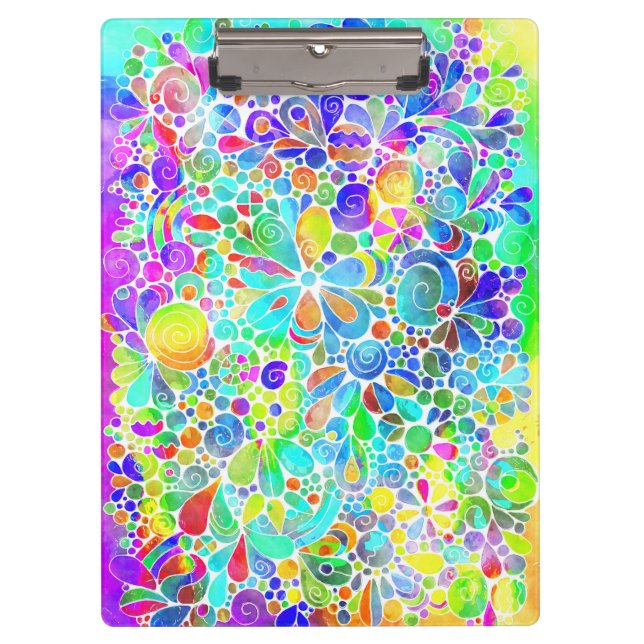Pranchetas Desenhando Arte de Fantasia - Flores Abstratas 2 (Frente)