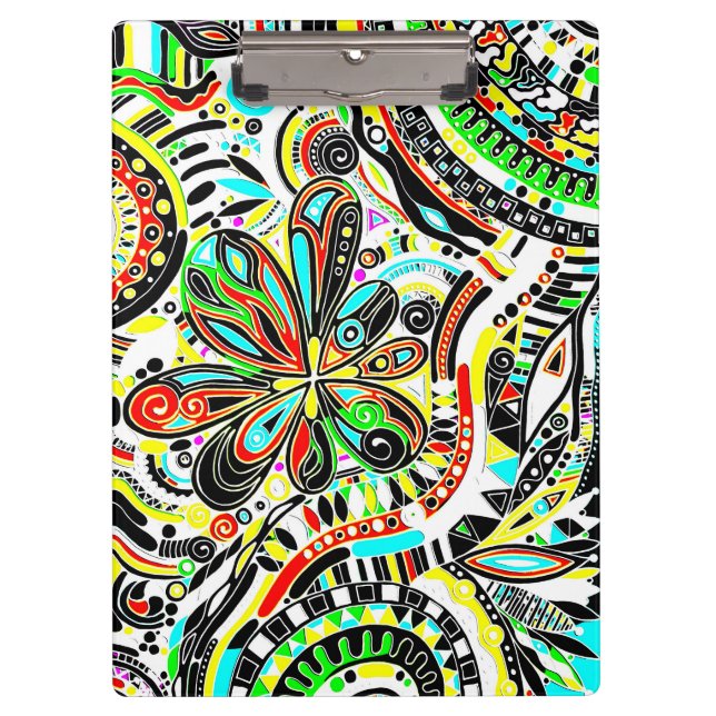 Pranchetas Desenhando Arte de Fantasia - Flores Abstratas 3 (Frente)