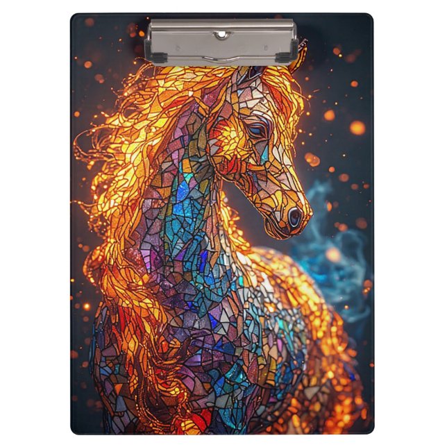 Pranchetas Desenho de Cavalo em Vidro Pintado (Frente)
