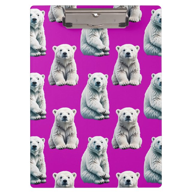 Pranchetas Desenho de padrão de urso polar roxo (Frente)