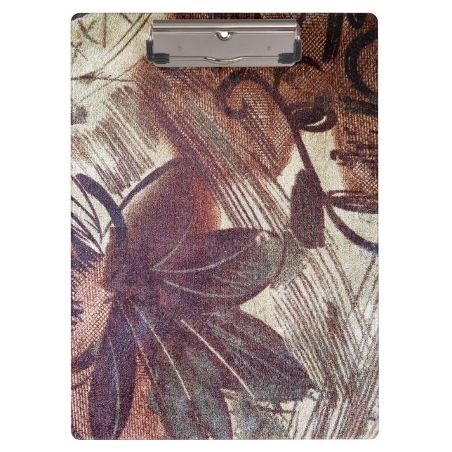 Pranchetas Desenho Floral Marrom Abstrato 1 (Frente)