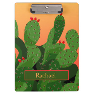 Pranchetas Desert Prickly Pear Cactus Sunset Personalizado