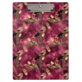 Pranchetas Design 10 da Série Burgundy e Dourada Leopard