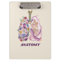 Design de Anatomia Pulmonar Floral em Aquarela