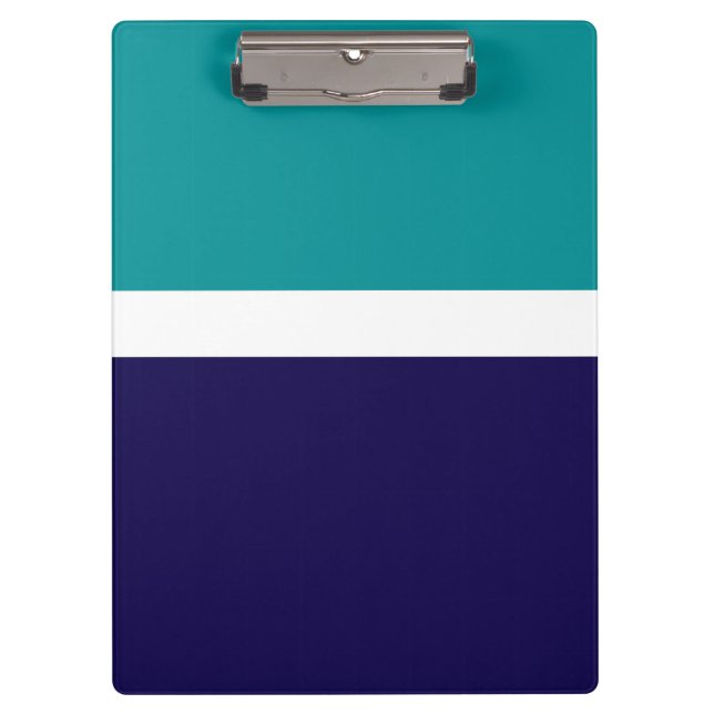 Pranchetas Design de Bloco de Cor Azul Branco Teal (Frente)