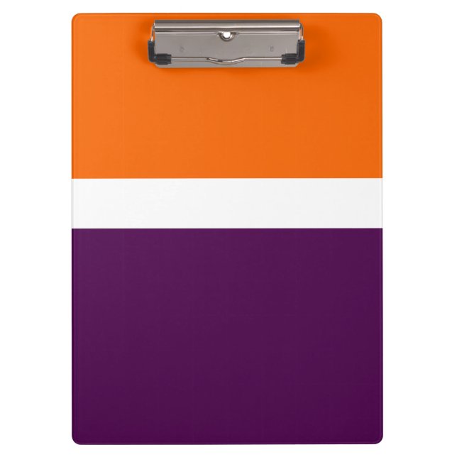 Pranchetas Design de Bloco de Cor Simples Púrpura Laranja Bra (Frente)