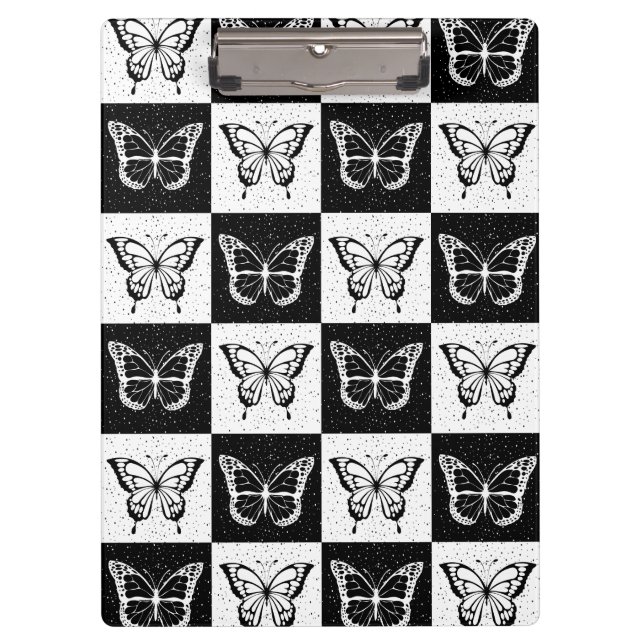 Pranchetas Design de borboleta branca-preta com controlo (Frente)