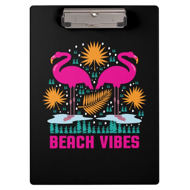 Pranchetas Design de Flamingos Rosa Vibes de Praia (Frente)