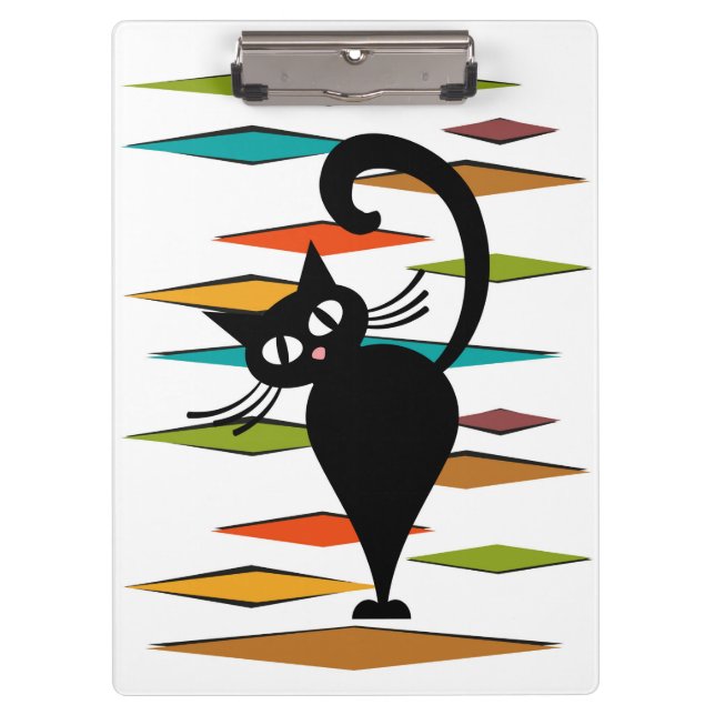 Pranchetas design de gato preto meio século (Frente)