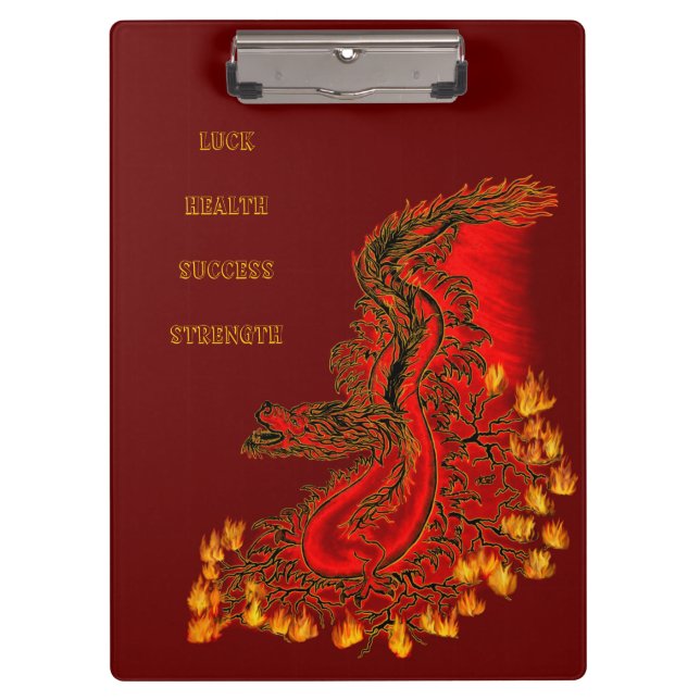 Pranchetas Design de ouro e vermelho do Dragão da China (Frente)