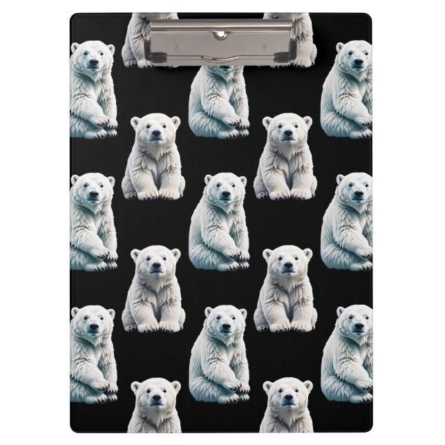 Pranchetas Design de padrão de animal urso polar  (Frente)