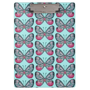 Pranchetas Design de Padrão de Borboleta de Amostras de Teal