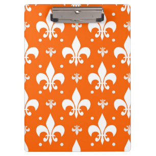 Pranchetas Design de Padrão de Fleur-de-lis de Fundo Laranja